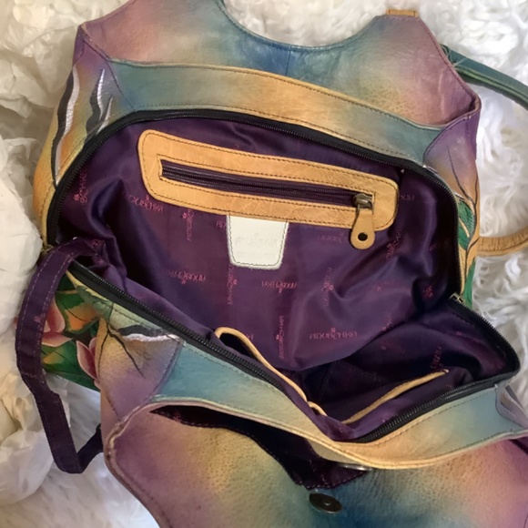 EUC Anna by Anuschka Tiger in Love roses should bag - Picture 7 of 16